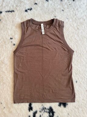 Athleta Sleeveless Brown Tank Top - Women's Casual Ribbed Shell
